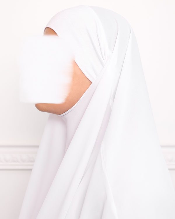 Khimar court en crêpe pointu khimar triangle khimar pas cher mon hijab pas cher blanc